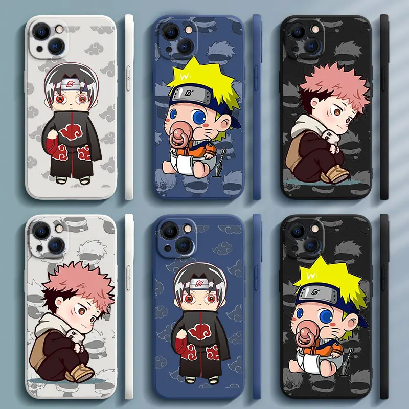 

Naruto cartoon character For Apple iPhone 11 12 13 Max Mini 5 6 7 8 X XR XS Pro Plus TPU Liquid Silicone Cover Funda Phone Case