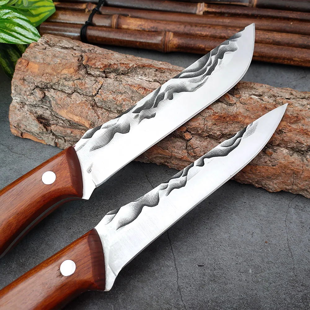 Кованый нож для мясника из нержавеющей стали шеф-повара сербской измельчения