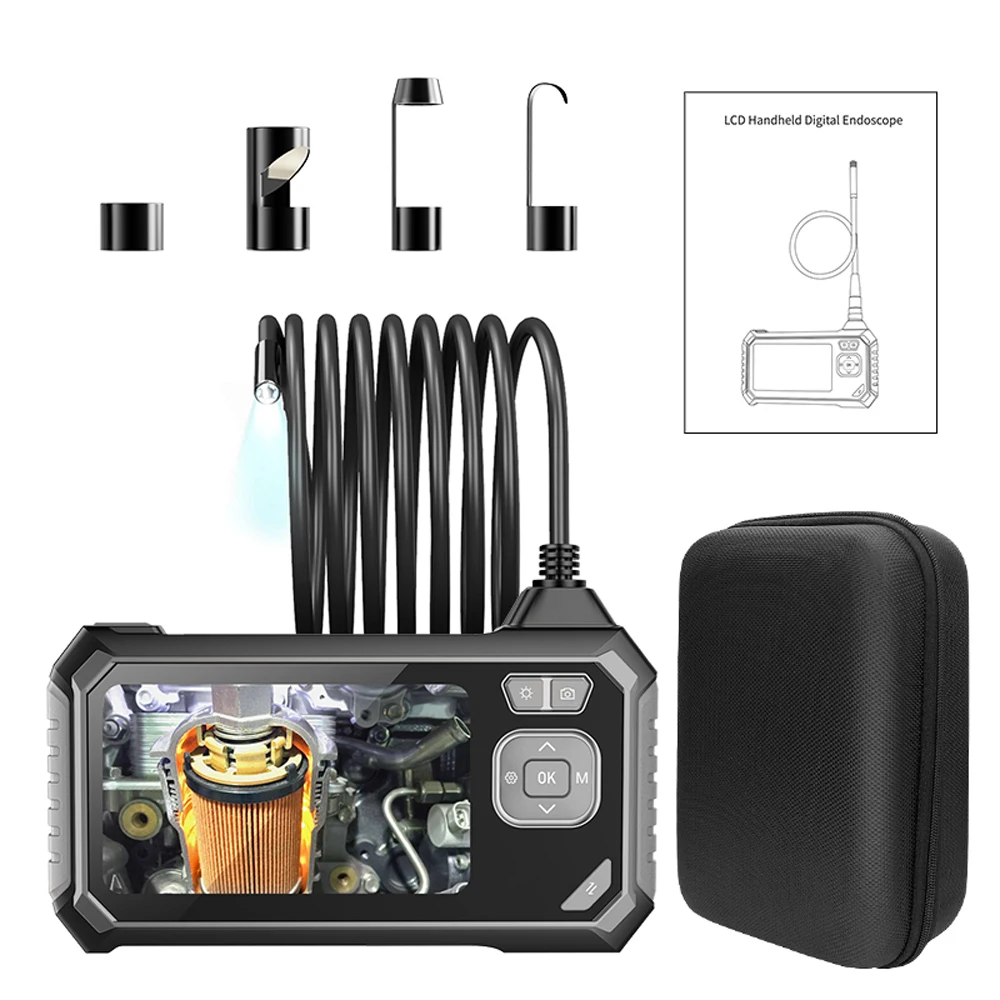 Ручная трубка Borescope 1080P HD 4 3 ''экран с одним/двойным объективом IP67