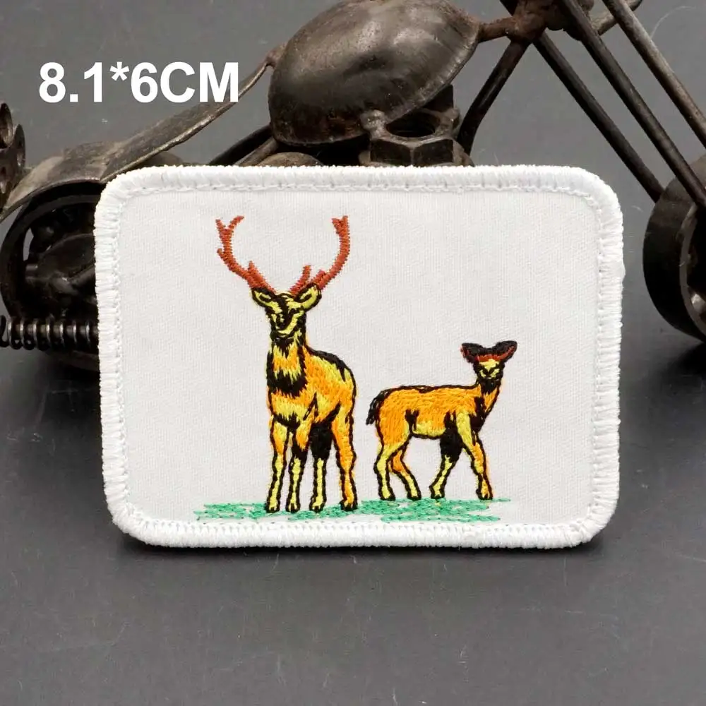 Нашивки с вышивкой оленя охотника липучкой и петлей значок для одежды шляпы