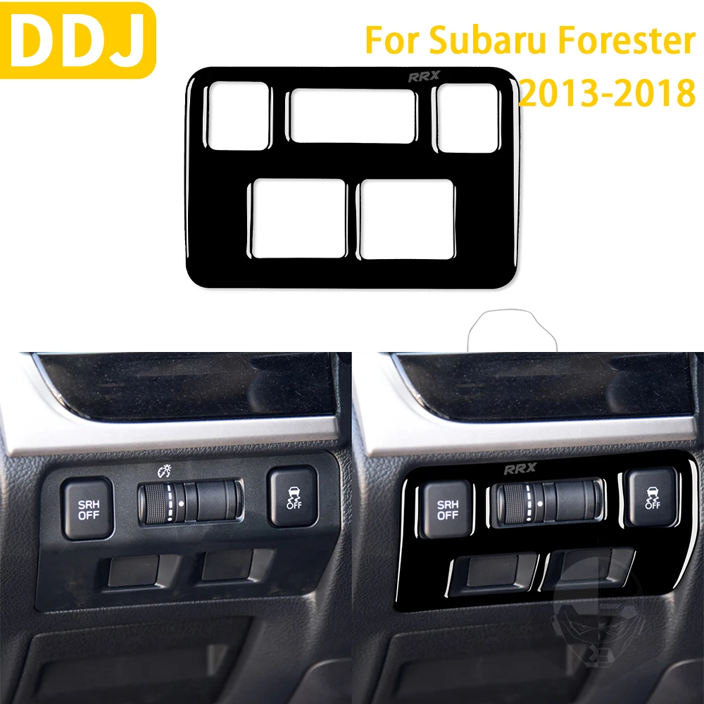 

Автомобильные аксессуары для Subaru Forester 2013-2018, пластиковое пианино, Черная внутренняя Регулировочная панель фары, клейкая отделка