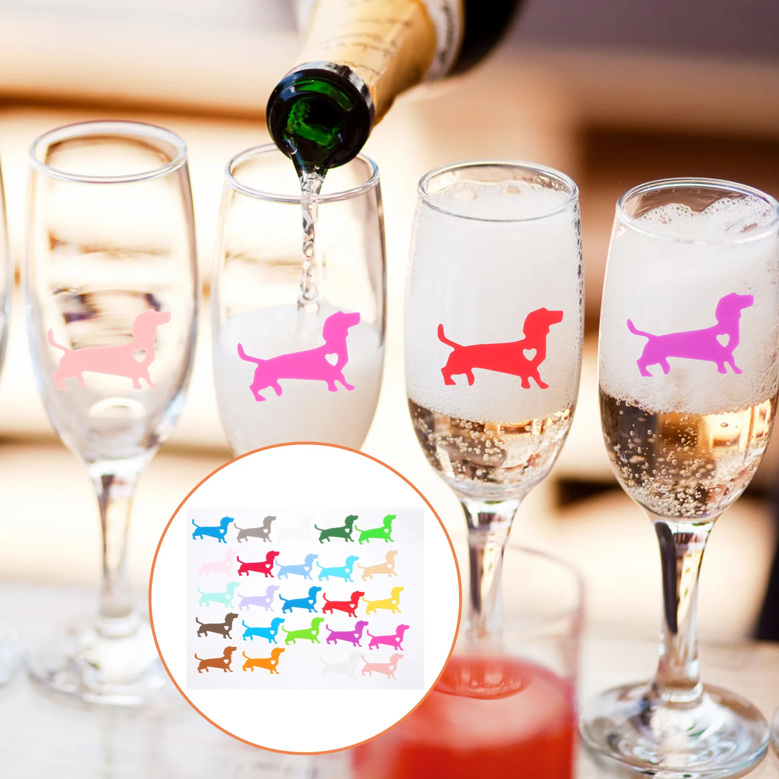 

24 шт., силиконовые подставки для напитков в форме животного