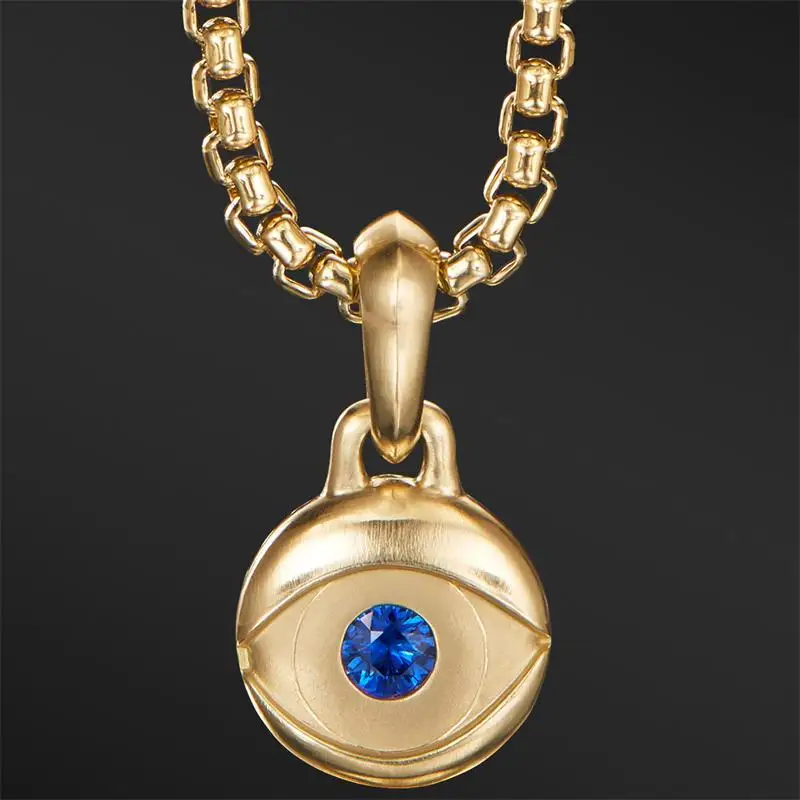 

David Yurman Necklace EVIL EYE AMULET IN 18K YELLOW GOLD WITH BLUE SAPPHIRE