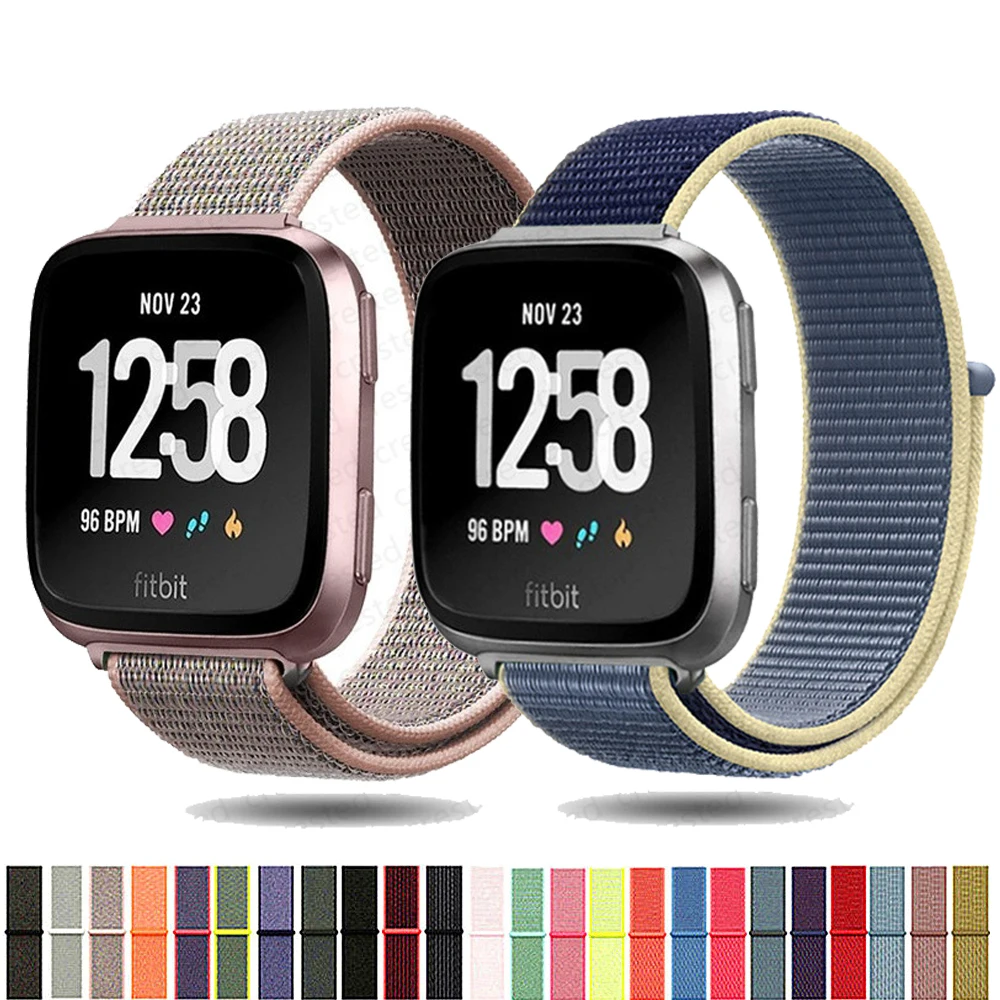 

Nylon Strap for Fitbit Versa 3/2/1 versa Lite band Smart watch replacment Watchband Sport Loop Bracelet Correa Fitbit Sense band