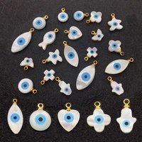 natural white butterfly shell demon eye necklace pendant charms jewelry diy earrings bracelet necklace turkish eye pendants