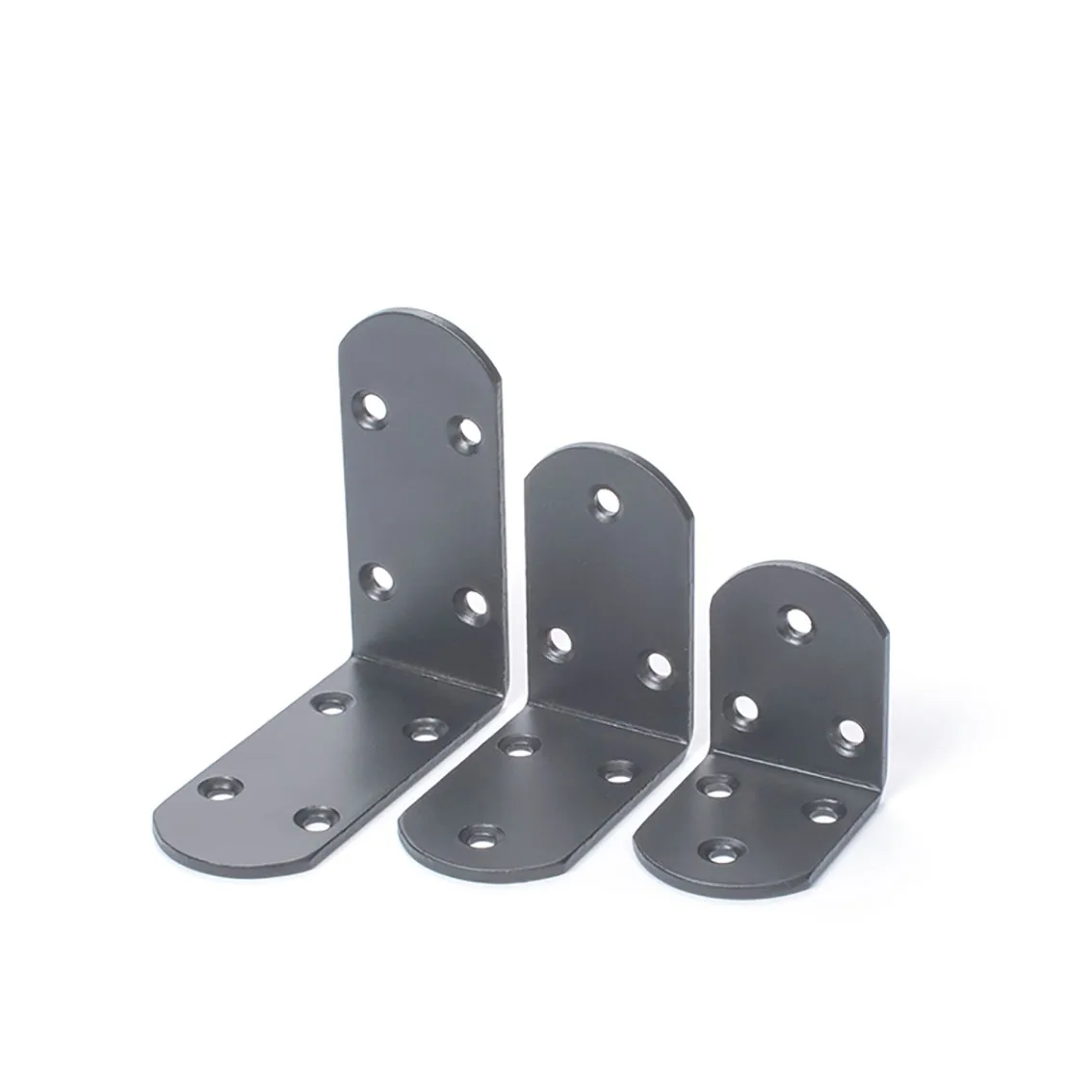 

Black Stainless Steel/Iron L-Shape Corner Code 90 Degrees Fixed Bracket Connector Furniture Hardware Accessories
