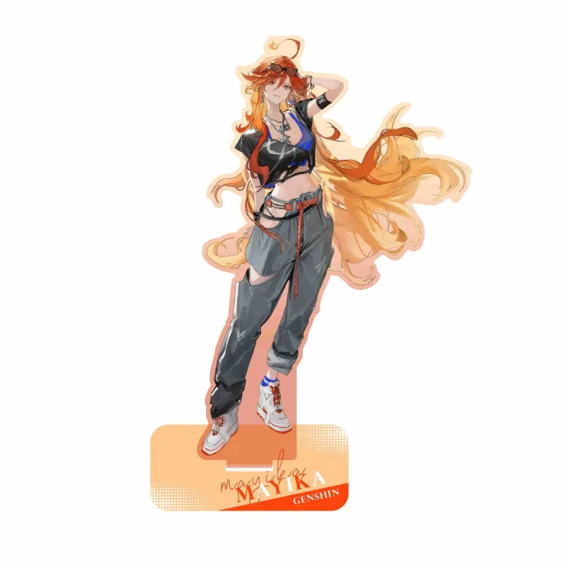 Yuan Shen Plate Desk Decor Street Dance Standing Zhongli Model Collection Ornament Accesorios Mavuika акриловая кукла Capitano Gift