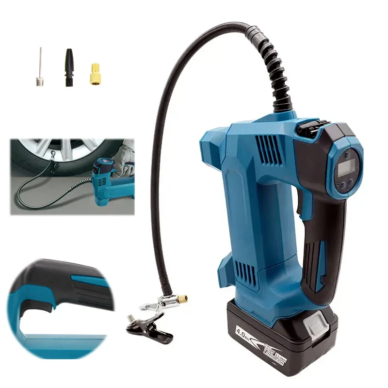 

Беспроводной надувной насос с цифровым дисплеем, портативный Электрический воздушный насос для автомобильных шин Makita, пневматический инструмент с аккумулятором 18 в