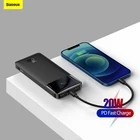 Baseus Power Bank 20000 мАч PD 20 Вт Быстрая зарядка для iPhone 13 12 Xiaomi PoverBank портативное зарядное устройство Powerbank