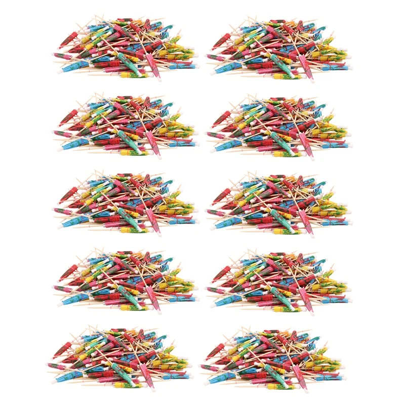 

New 1000 Mixed Paper Cocktail Umbrellas Parasols For Party Tropical Drinks Accessories