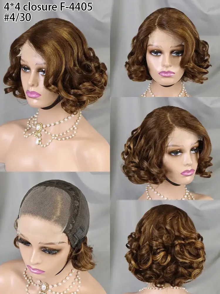 250% плотность свободная волна бесклеевой парик Боб 4*4 парики с кружевной
