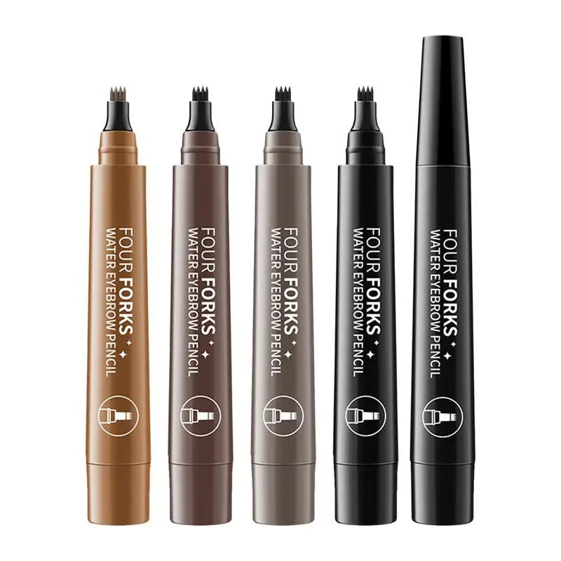 

Eye Brow Pencil 4 Tipped Natural Eyebrow Pencil 2ml Precise Brow Contouring Pen Makeup Long Lasting Cosmetic Microblade Brow Pen
