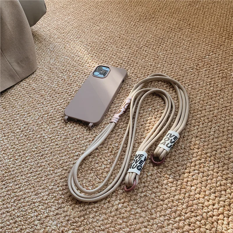 

Mobile Phones Strap Nylon Landyard Milk Tea Color Phone Chain Lanyard Upgrade Universal Cellphone Accessories Luxury Lanyards