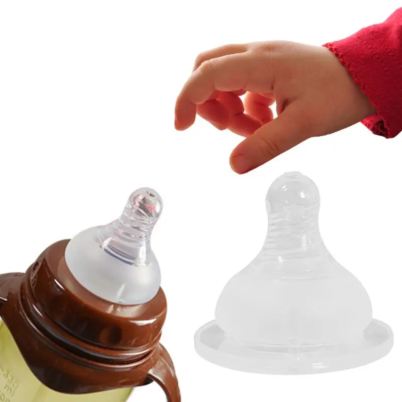 

Baby Transparent Nipple for Bottle Safe Grade Silicone Flat for Head Pacifi