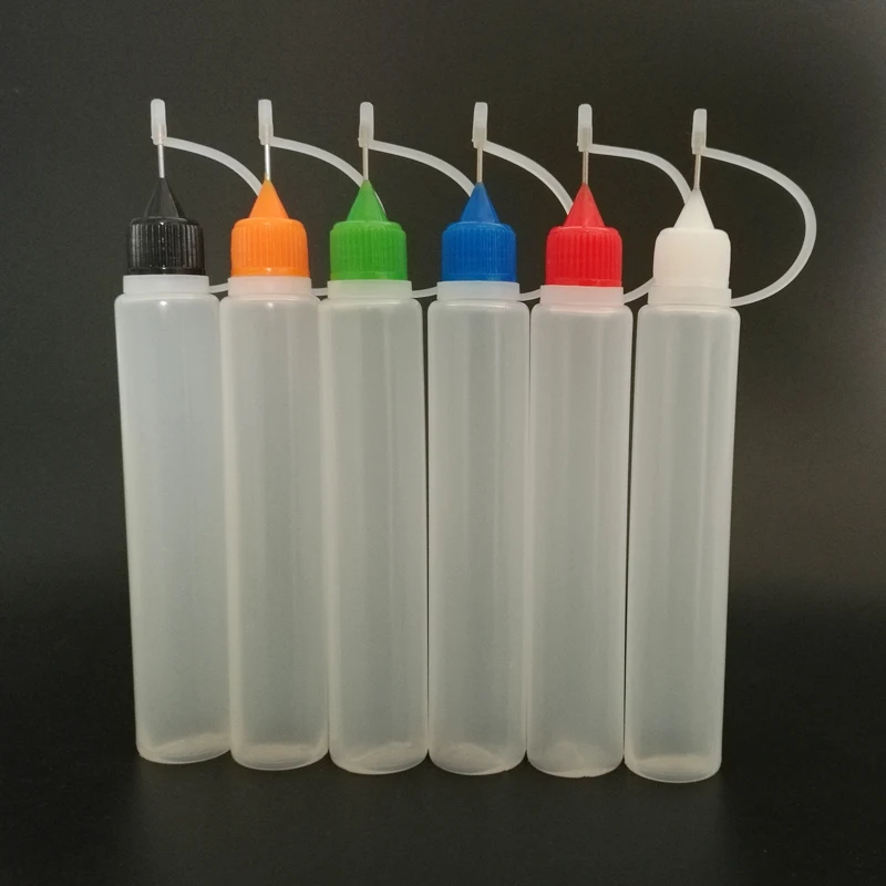 

50Pcs 30ml Empty Pen Shape Refillable Squeezable Needle Bottles Point Line Diy Polymer Clay Tools Gifts E Liquid Vials