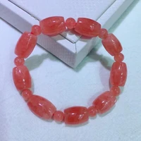 natural red rhodochrosite clear barrel beads bracelet gemstone stretch 10x14mm women red rhodochrosite beads jewelry aaaaaaa
