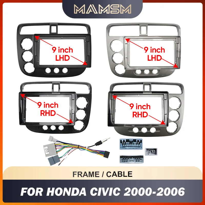 MAMSM 9-дюймовый для Honda CIVIC 2000-2006 2 Din Автомобильный Android MP5 Fascia DVD Frame