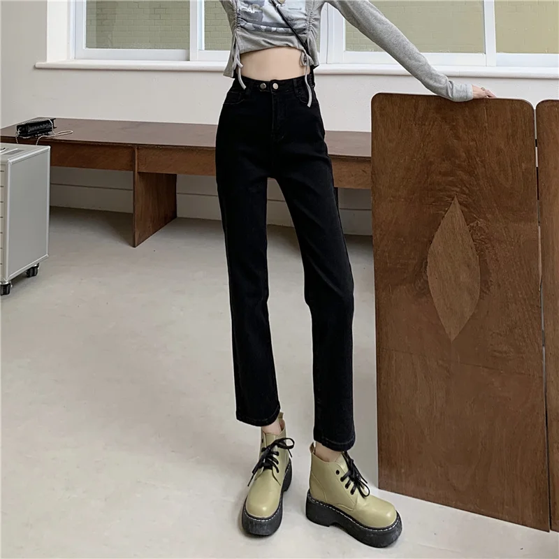

0753 women 2023 newAutumn Korean version high waist slim skinny stretch design jeans