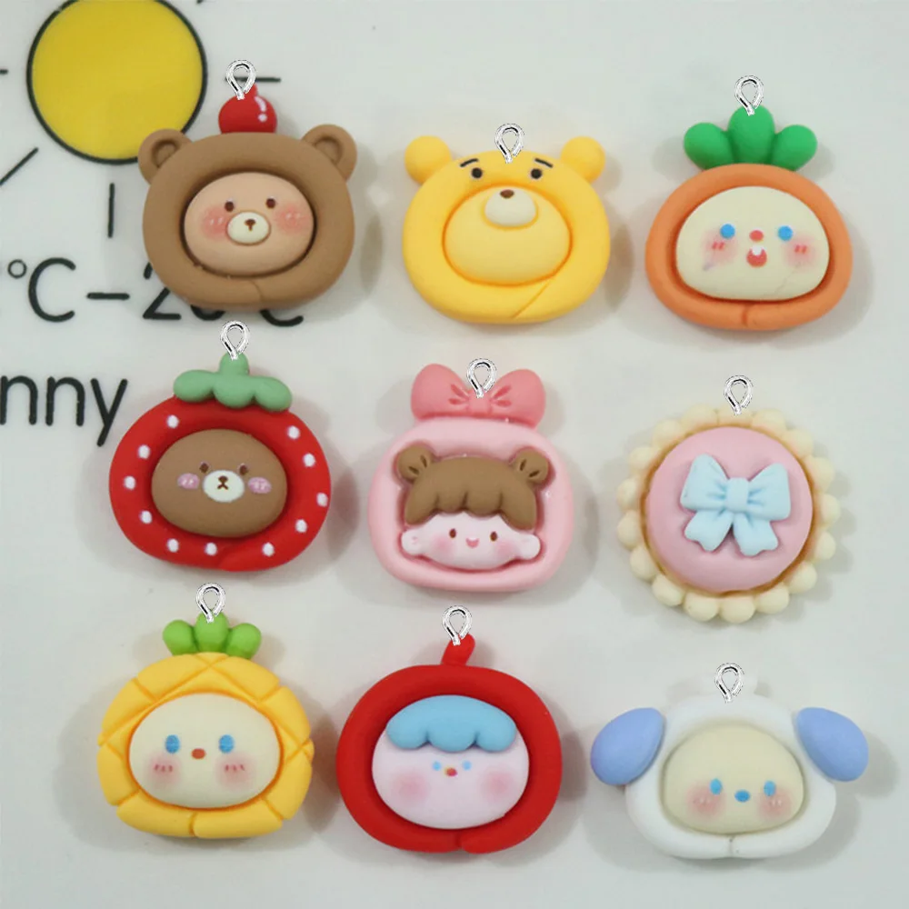 

10PCS Animal Roll Series Flatback Charms For Earrings Bracelet Hairpin DIY Jewelry Making Pendants Decoration Accessories