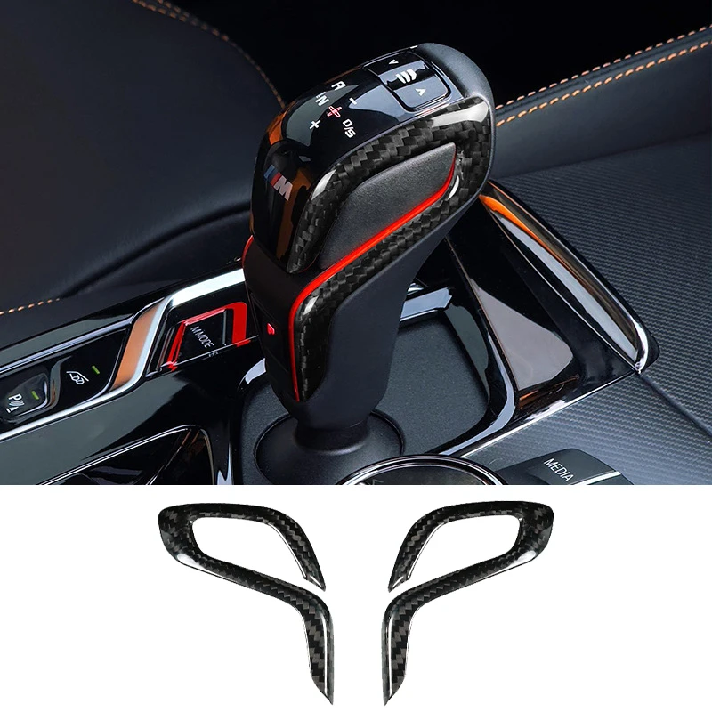 

Для BMW M серии M5 X3M X4M 2018-2024 Автомобильная крышка переключения передач, декоративная наклейка, модификация из настоящего углеродного волокна, аксессуары