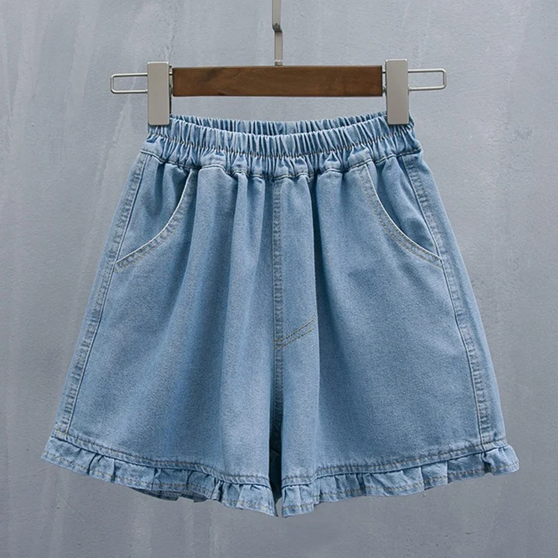 

New 2022 Women Summer Loose Casual Short Jeans Female High Waist Jean Shorts Korean All-match Ladies Ruffle Denim Short Trousers