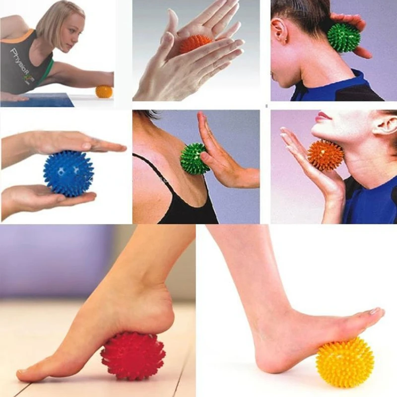 

Прочный Массажный мяч-спилка из ПВХ, триггерный мяч для спорта, фитнеса, снятия боли в ступнях, шарики для снятия подошвенного фасциита, ежа 7,5 см