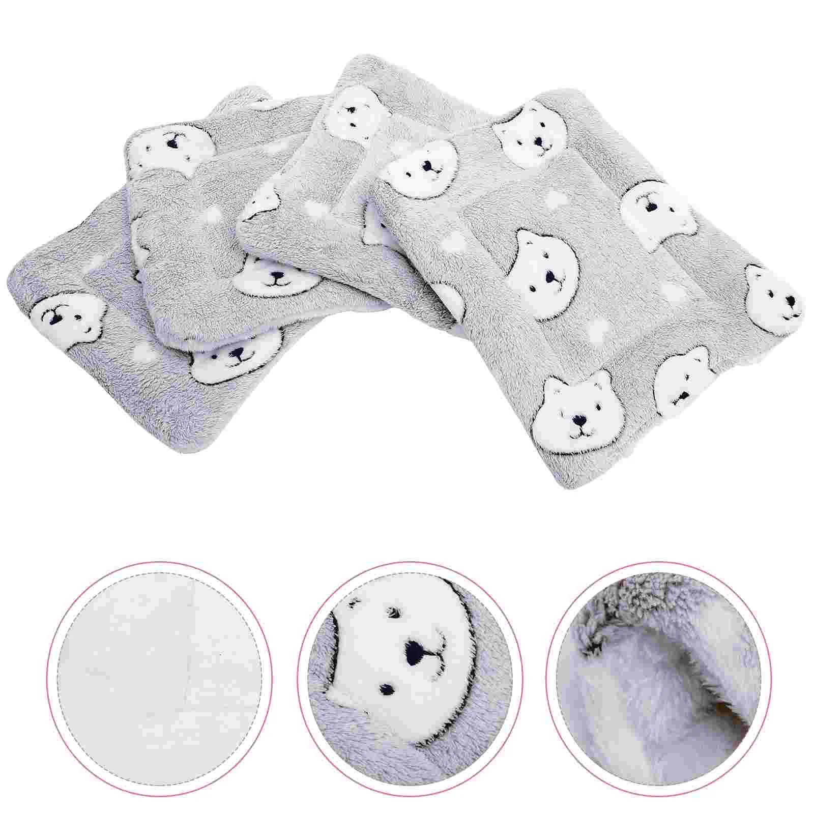 

4 Pcs Wool Blanket Small Animal Hamster Blankets Keep Warm Pet Towels Guinea Accessories