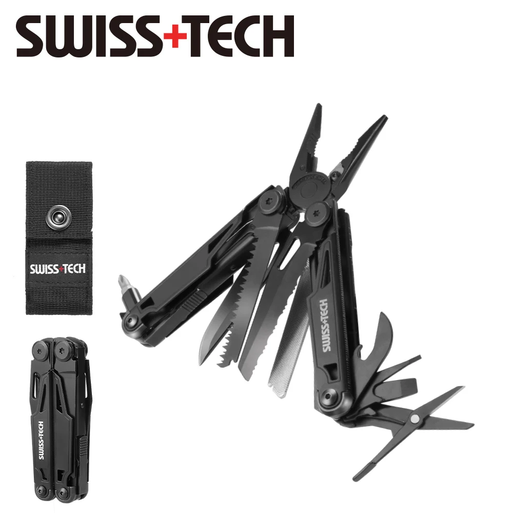 

SWISS TECH 16 in 1 Camping Multitool Multi Plier Folding Plier Wire Stripper Outdoor Pocket Mini Portable New Arrival