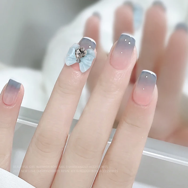 3D акриловый бант Сейлор и Мун подвески для ногтей AB/прозрачные персиковые сердца