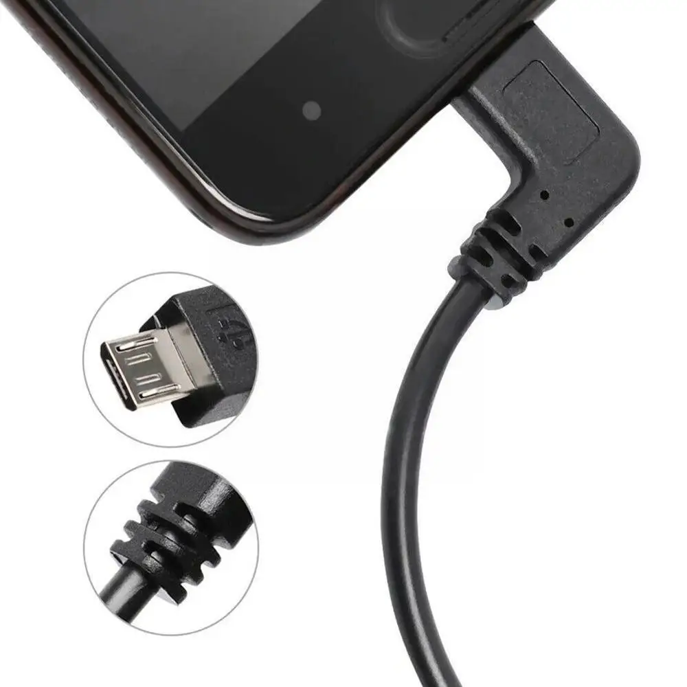 Micro Usb Type C 3 1 кабель для передачи данных 90 градусов Otg фут шнур прямой черный угол