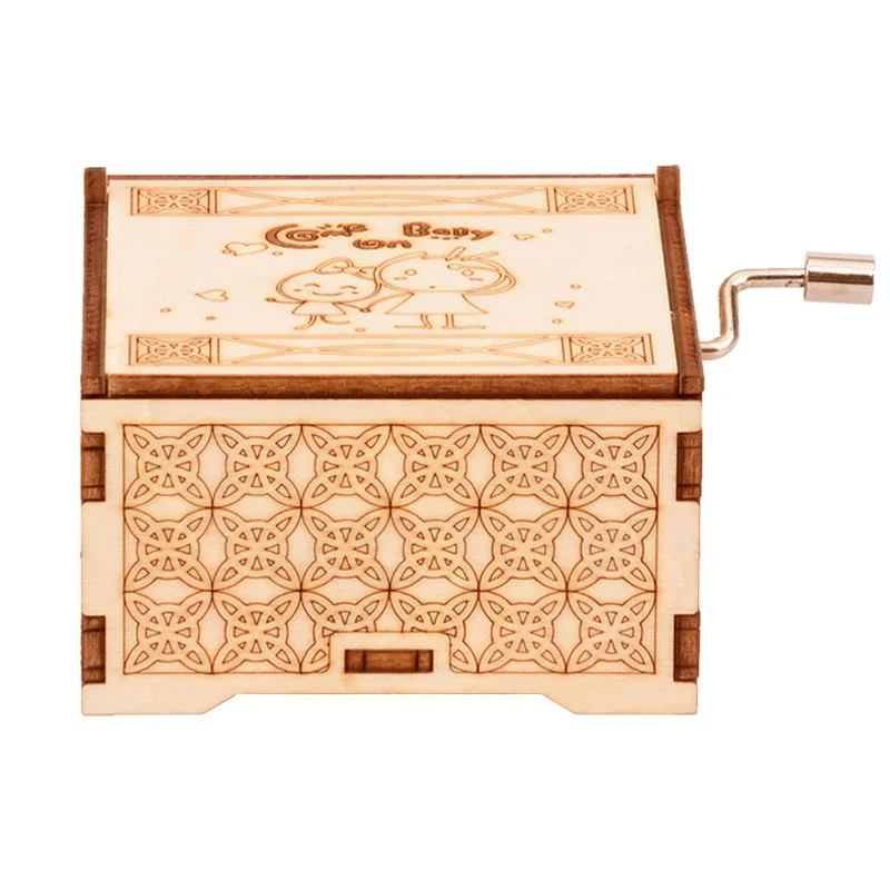 

Cat Rabbit Baby Love Wooden Carved Hand Crank Classical Music Box Birthday Gift DIY Puzzle Jigsaw Children's Education Toys