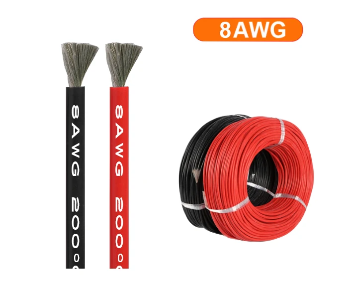 

Ready to ship 8AWG silicone cable high temperature silicone wire super soft