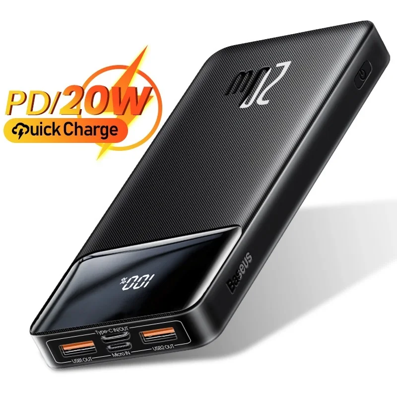 

Power Bank 20000mAh Portable Charger Powerbank 10000mAh External Battery PD 20W Fast Charging For iPhone Xiaomi PoverBank