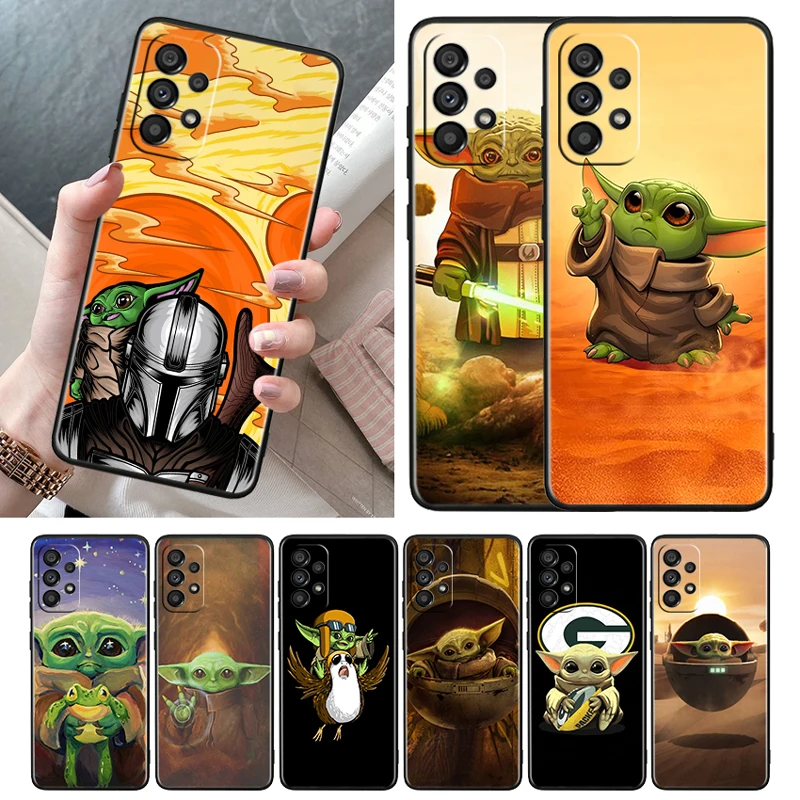 

Star wars Mandalorian Yoda Baby Black Phone Case For Samsung Galaxy A52S A72 A71 A52 A51 A12 A32 A21S A73 A13 A53 4G 5G Cover