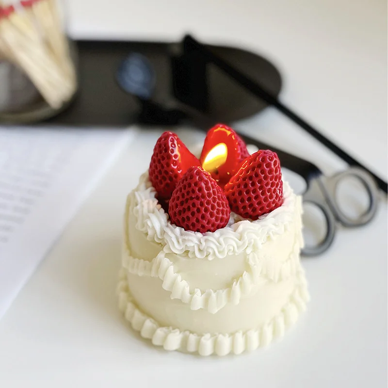 

Dessert Cake Shape Scented Candle Incense Atmosphere Ornament Aromatherapy Candle Home Indoor Bedroom Fragrance Soy Wax