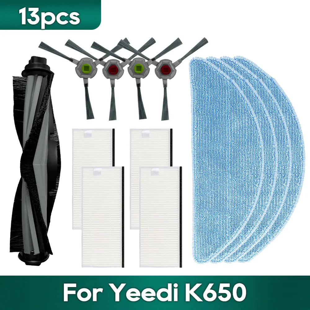 

Совместимые детали для робота-пылесоса Yeedi K650, основная боковая щетка, фильтр Hepa, тряпка, сменные аксессуары
