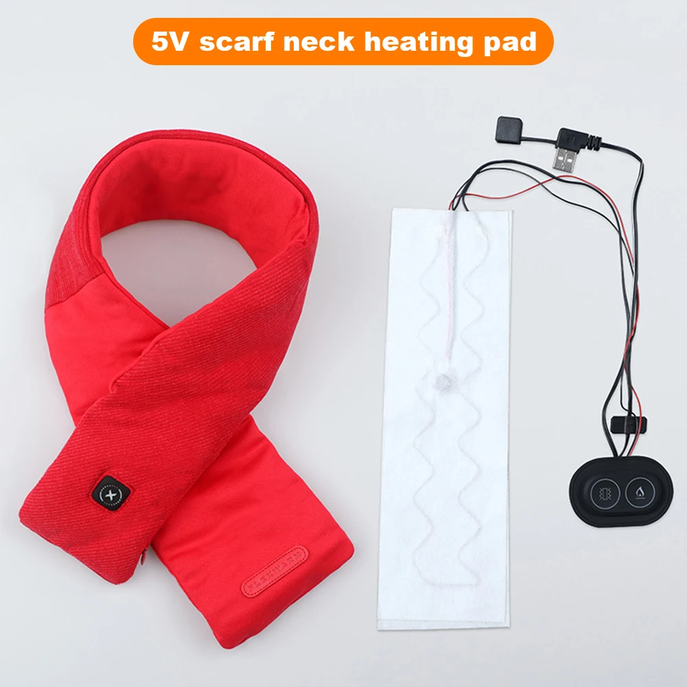 

5V Electric Fever Sheet Waterproof Heated Neck Scarf Cloth Heating Mat 3 Modes for Pain Relief Cervical Vertebra Fatigue