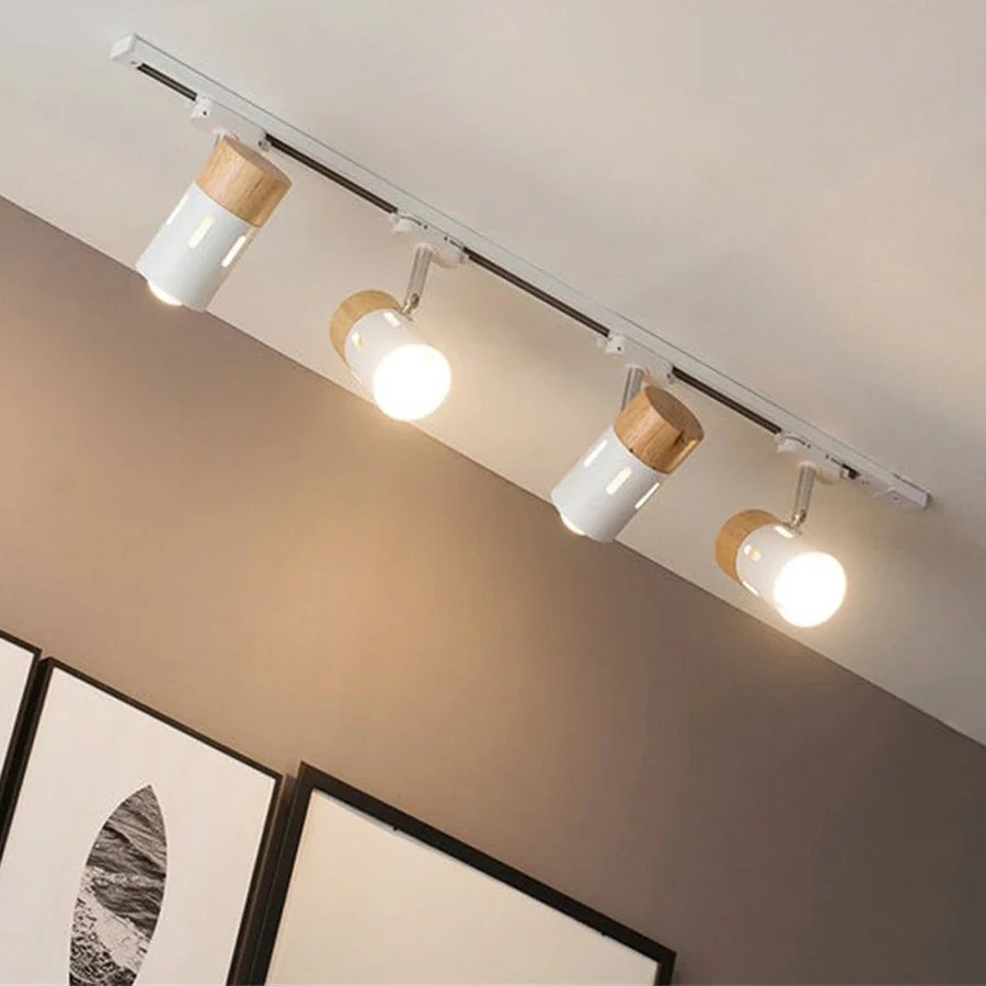 1 шт. Скандинавская деревянная светодиодная дорожка лампа E27 домашний потолочный