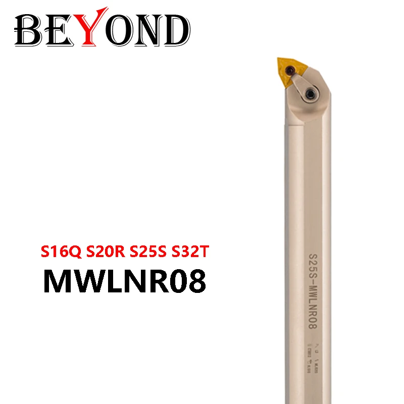 BEYOND S16Q-MWLNR08 S20R S25S S32T-MWLNR08 Белое никелевое покрытие Держатель токарного инструмента с ЧПУ MWLNR Использование твердосплавных пластин WNMG