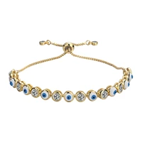 evil eye bracelet cubic zirconia new trendy fashion party jewelry gift for women men gold color eyes adjustable chain bracelets