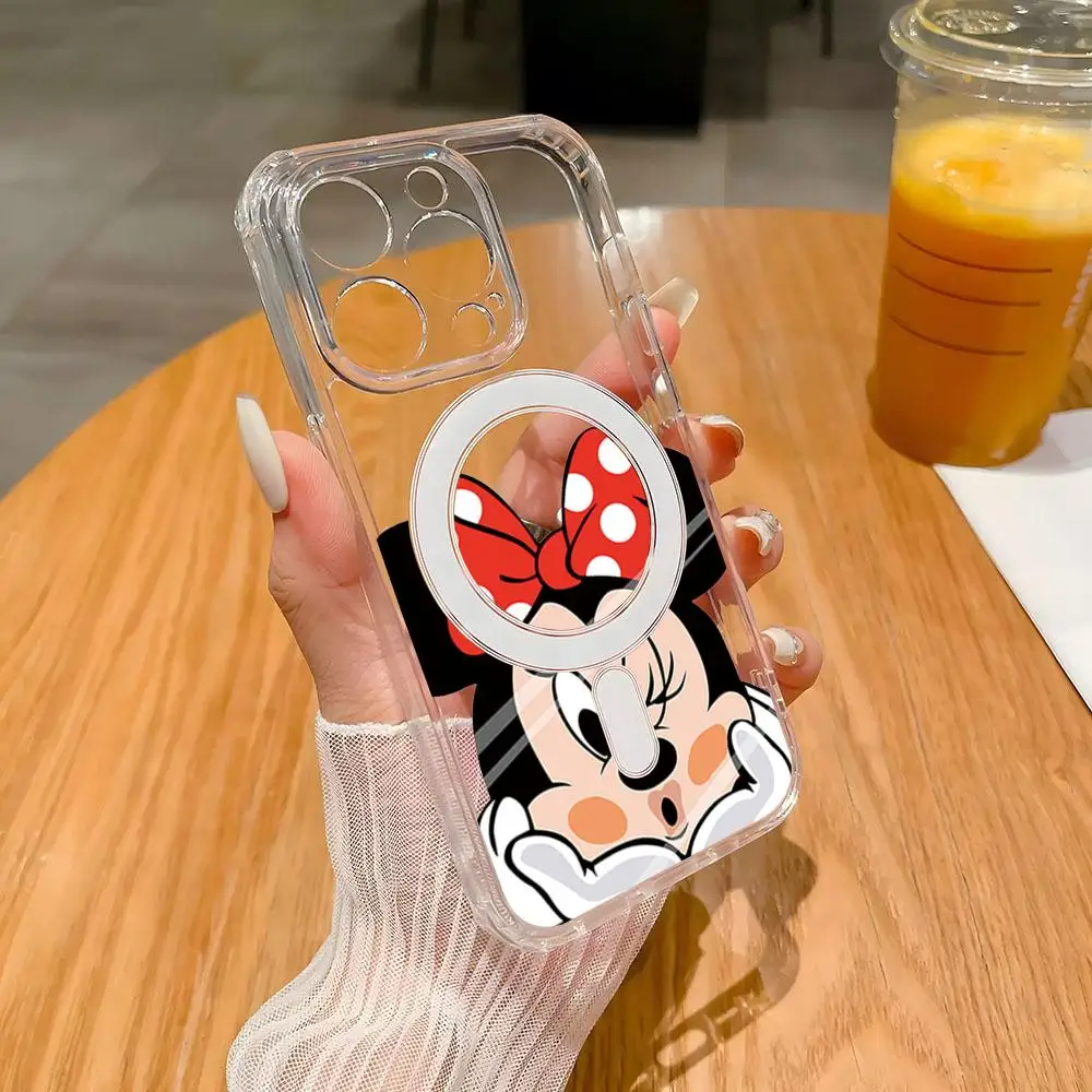 Чехол для телефона с рисунком Микки и Минни Маус IPhone 16 15 11 12 13 14 Plus Pro Max Magsafe