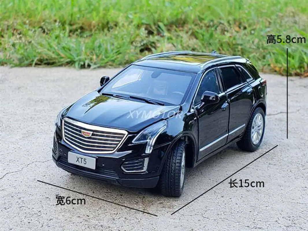 Новинка 1/32 JKM для Cadillac XT5 SUV, модель автомобиля со звуком и подсветкой, отлитый под давлением, подарки, черный/белый/красный металл, пластик, резина