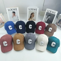 new corduroy baseball caps for men womens hat towel letter c embroidery cap for female snapback hip hop retro plain fashion hat