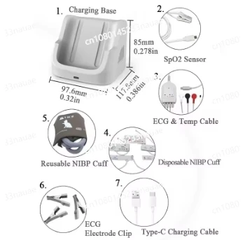 Ветеринарный монитор ЭКГ портативный ветеринарный Berry многопараметрический AM6200