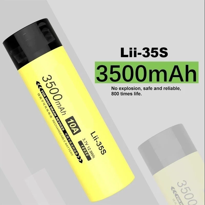 

1PCS -35S 18650 3.7V 3500mAh Rechargeable Lithium Battery for LED Flashlight
