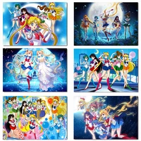 canvas painting sailor moon poster moon hare anime cartoon poster printing wall art picture living room home decor gift unframed