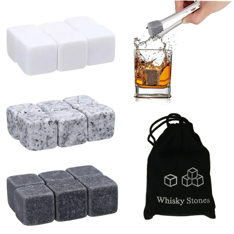 Reusable Whisky Ice Stone Whisky Natural Rocks Bar Wine Cool