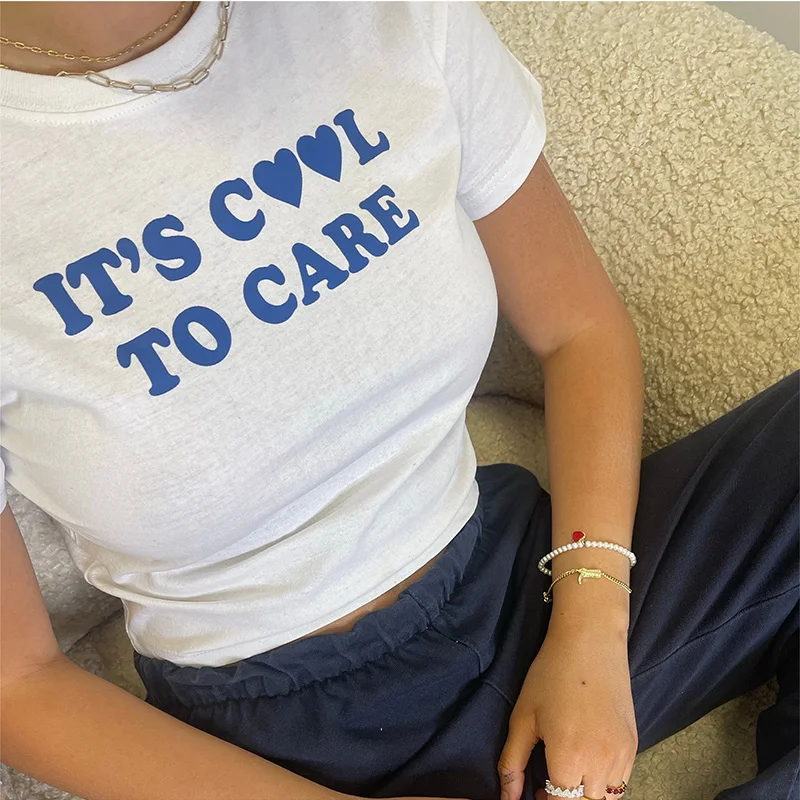 

Women Y2k Crop Top O-neck White Streetwear Short Sleeve T-shirt harajuku Punk Vintage Goth Graphic T Shirt fairy grunge Kawaii