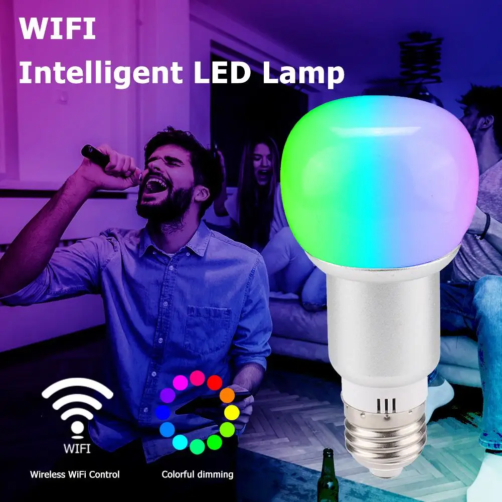 

Smart WiFi Light Bulb E27 10W RGB Dimmable Multiple Scenario Patterns Timing Delay Switches Colorful Home Festival Party Lamp