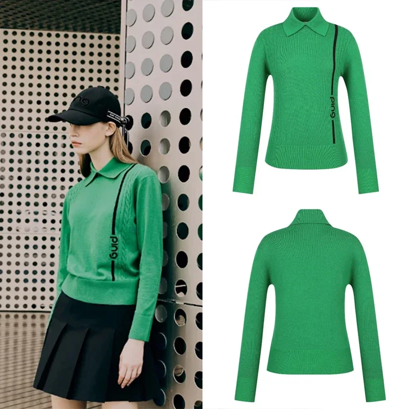 Женский вязаный Топ для гольфа на осень/зиму модный свитер приталенный мягкий